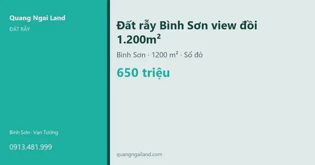 Đất rẫy Bình Sơn view đồi 1.200m² — ảnh 2